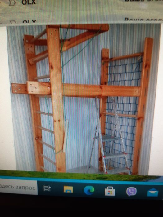 Детская шведская стенка (плюс гладиаторская сетка) Одесса.