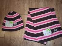 Czapka i szalik Hello Kitty rozmiar uniwersalny 1 2 3 lata