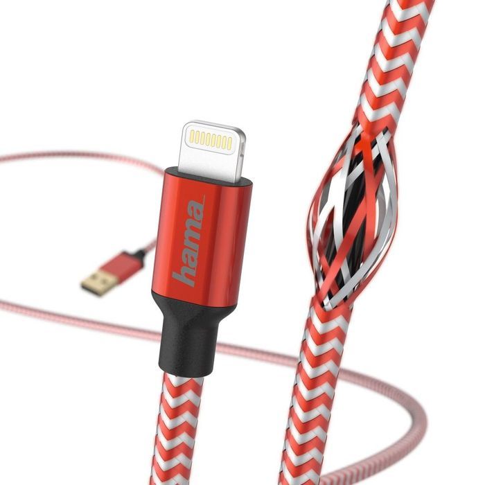 Hama Kabel ładujący "Reflected" USB A-Lightning 1,5m czerwony OUTLET