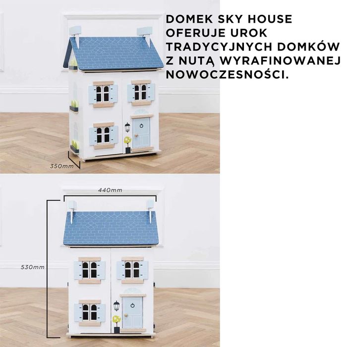 Drewniany domek dla lalek Sky, zabawa lalkami Le Toy Van H127