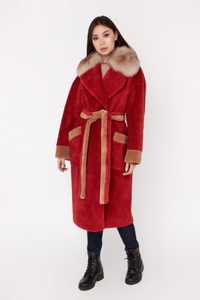 Czerwony płaszcz wełniany damski rozmiar M