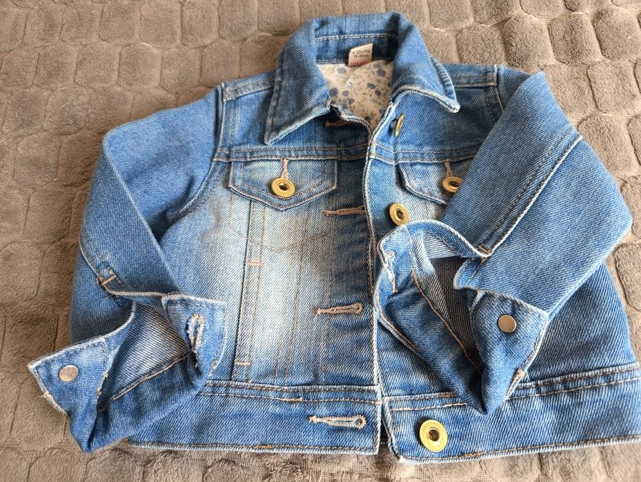 Kurtka, katana, jeansowa, dla dziewczynki, 9-12 mscy