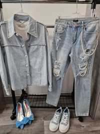 Spodnie Jeansowe perełki 34 36 38