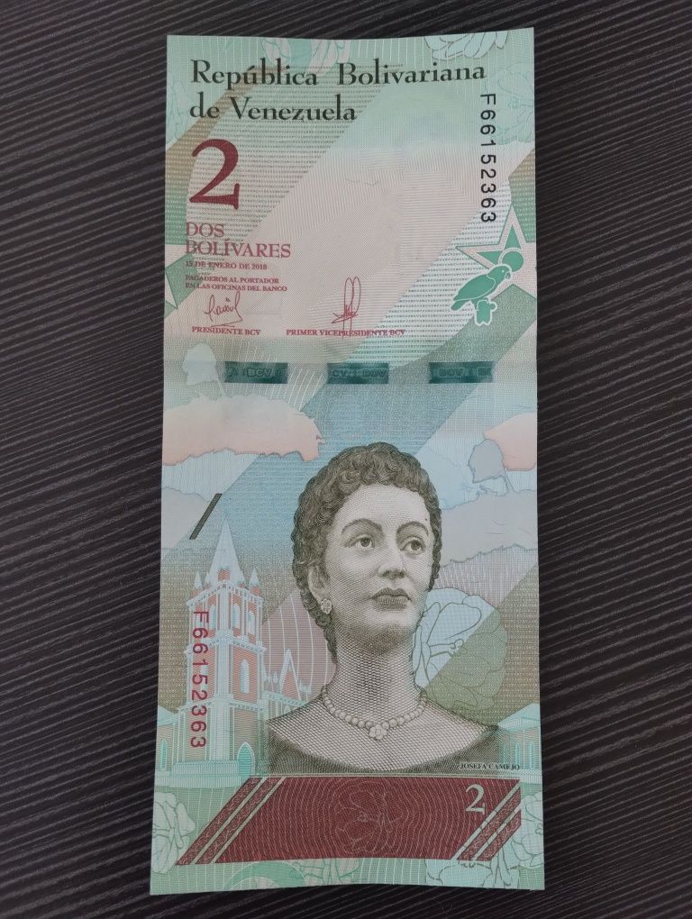 Banknoty, Wenezuela 2018, 10 x 2 bolivares, nowe, kolejne nry