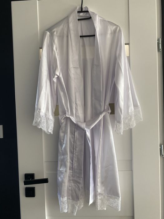 Szlafrok ślubny Panna Młoda koronka M