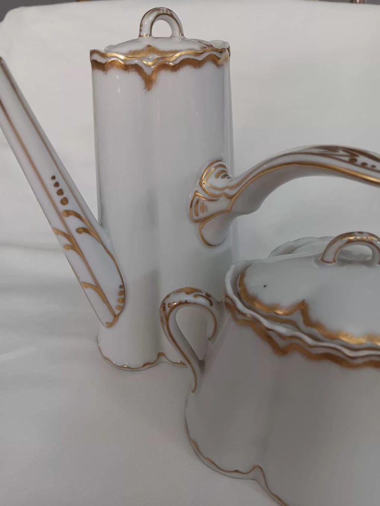 Cafeteira e Acucareiro da  antiga fábrica de Limoges Fank Haviland