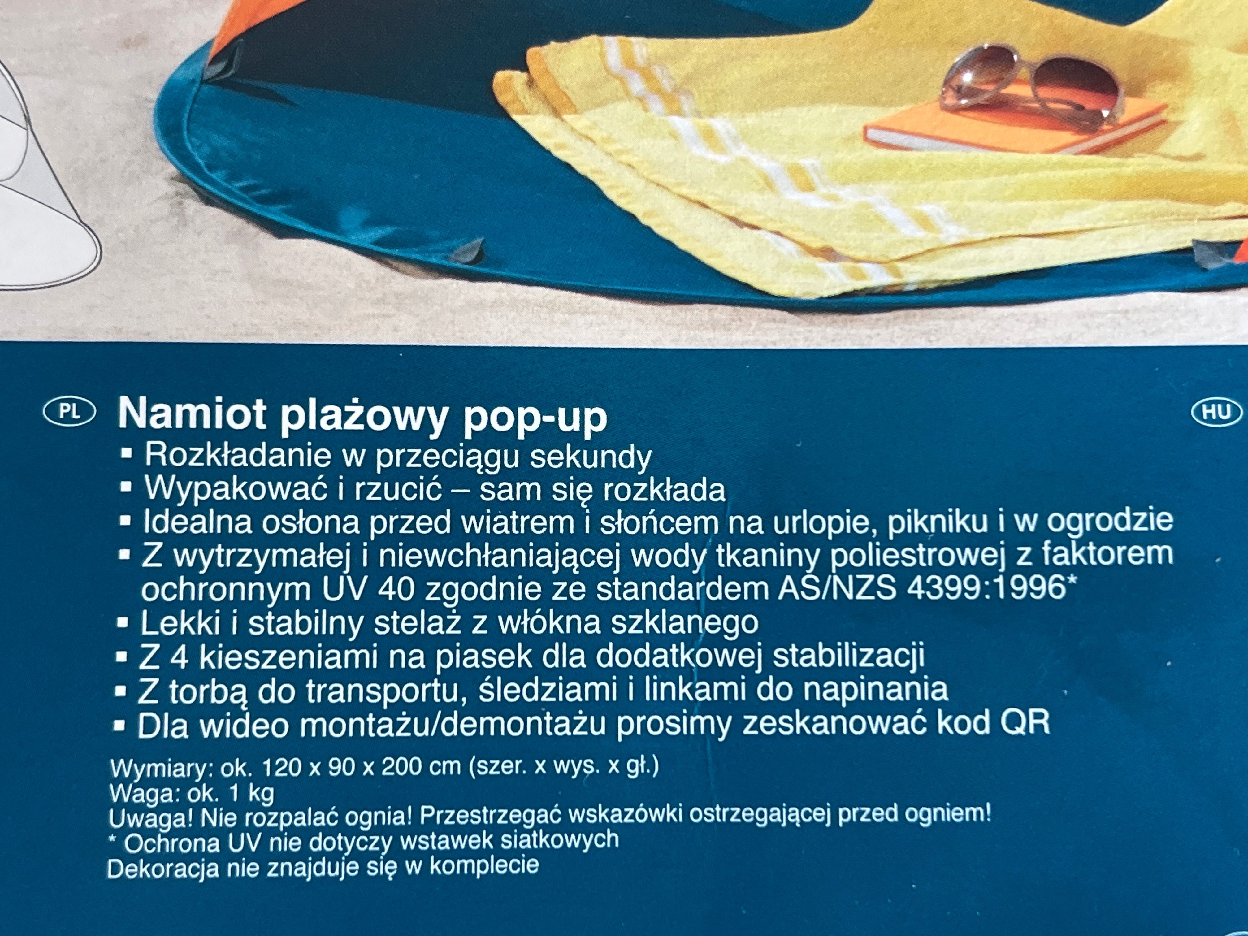 Namiot plażowy samorozkładający się