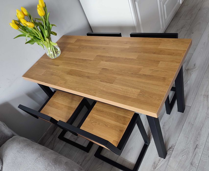 Stół i krzesła loft industrial minimalistyczny