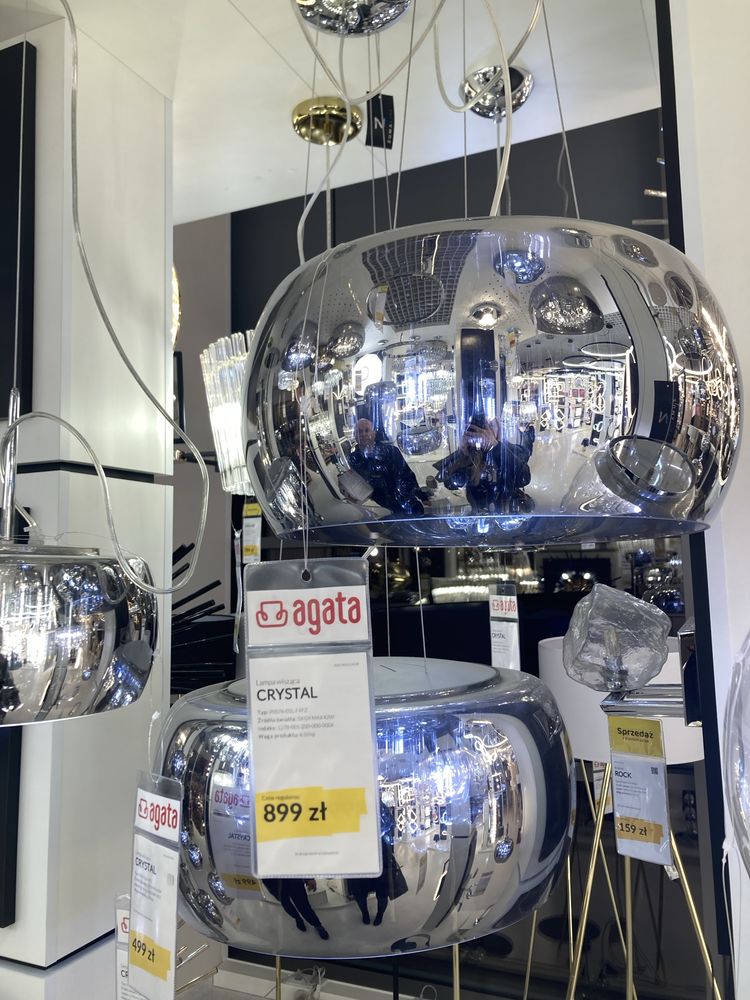 Lampa wisząca srebrna