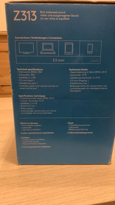 Glosniki logitech Z313