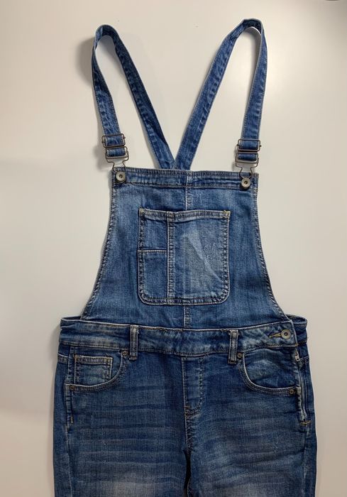 Ogrodniczki dżinsowe, jeansowe, spodnie New Yorker, rozmiar S/M