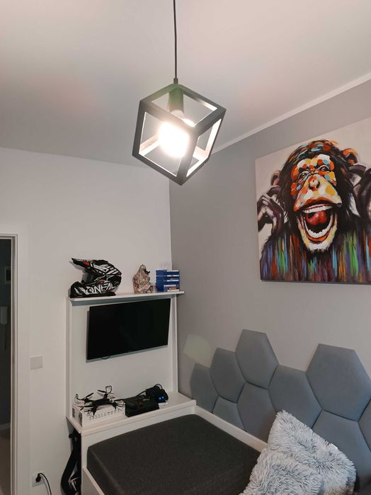 Lampa  w stylu Minecraft Cube , sześcian , czarna