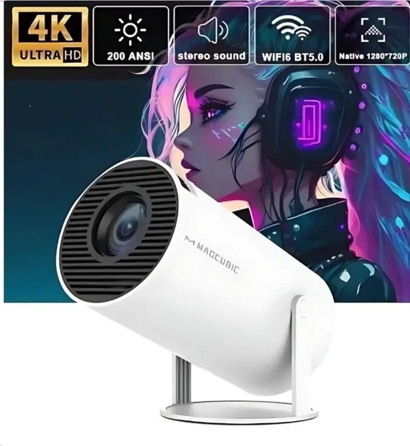 Портативний проектор smart  Android 11 M300 max pro Cube 4K