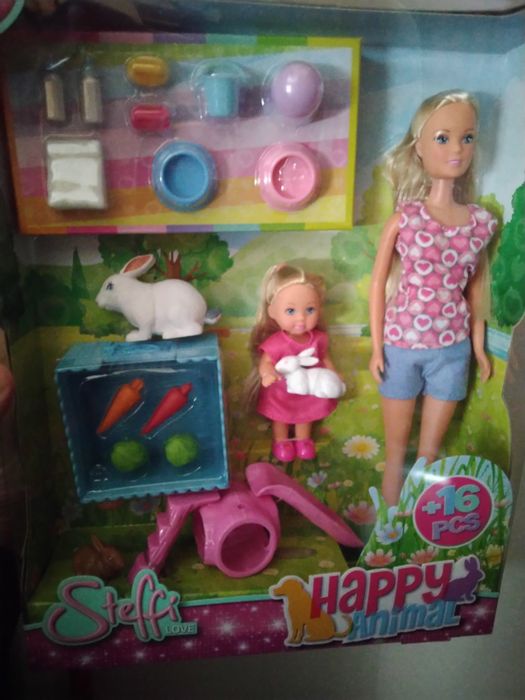 Bonecas conjuntos Steffi (tipo Barbie) - "Baby Doctor" e "Happy Animal