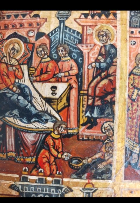 Ikona św. Mikołaja z życiem