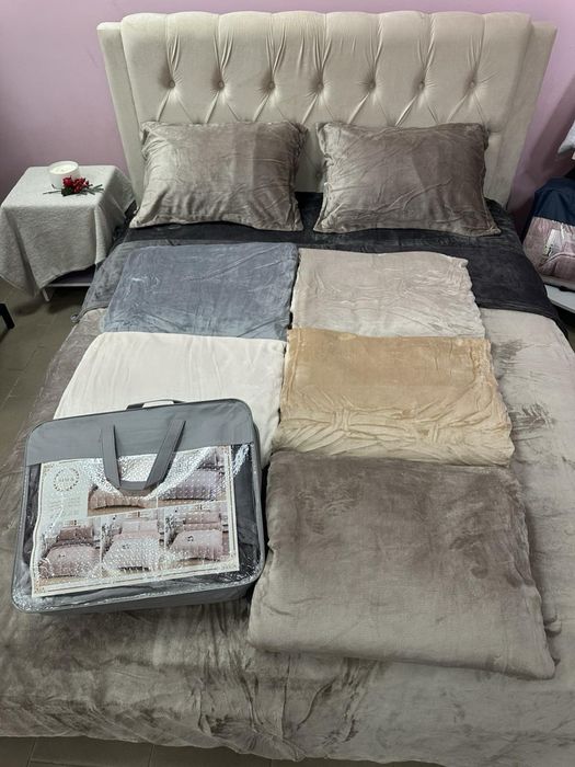 Комбінована тепленькі плюшеві велюрові комплекти білизни Діма