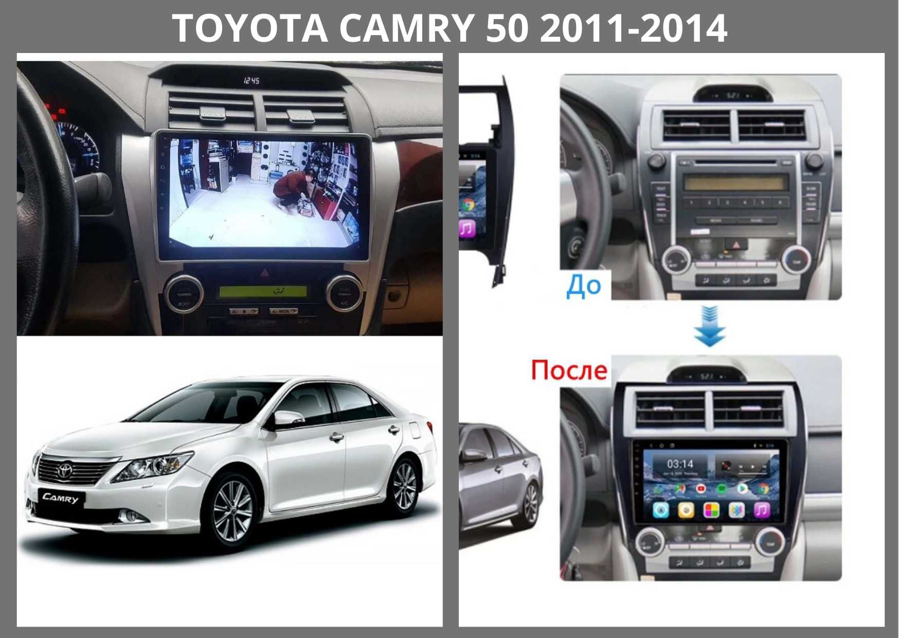 Штатна магнітола для Toyota Camry 50 2011-2014 на базі Android 10