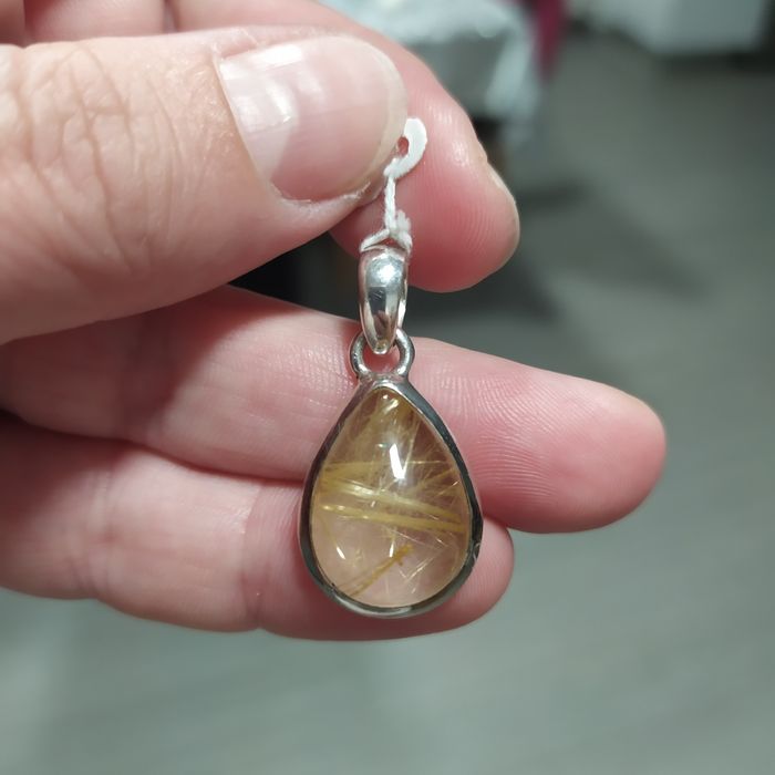 Pendente quartzo rutilado prata