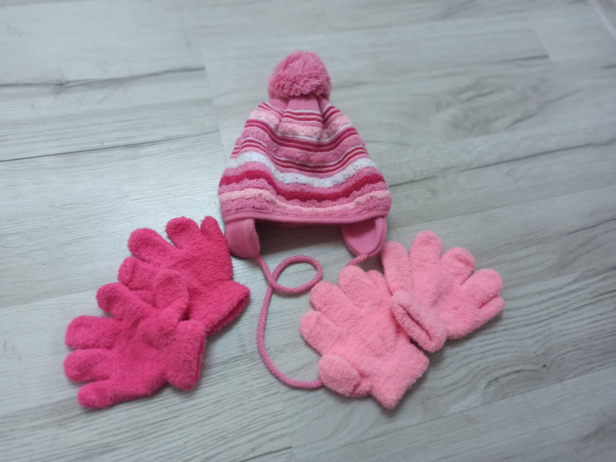 Czapeczka i rękawiczki dla dziewczynki