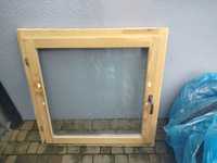 Okna drewniane 100x100 2 sztuki + 1 plastikowe 60x40stan dobry