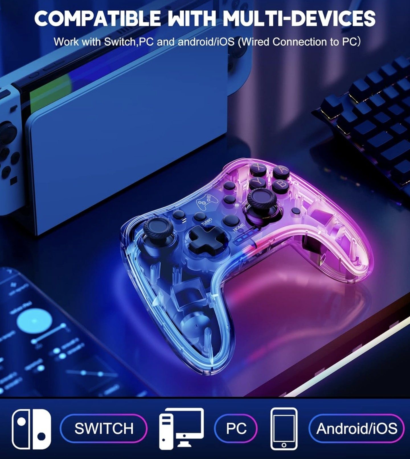 Kontroler HASACOOL Switch Pro do Nintendo Switch/Switch Lite/OLED