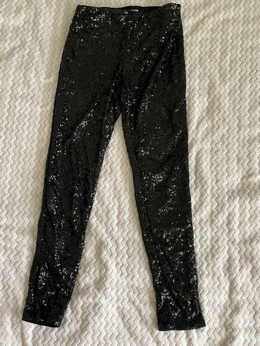 Чорні штани з паєтками H&M • Розмір 36 (S)