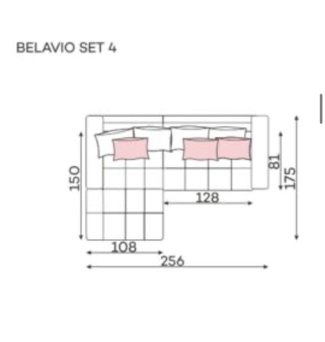 Sofa narożnik 175x256 cm Befame Belavio piekna
