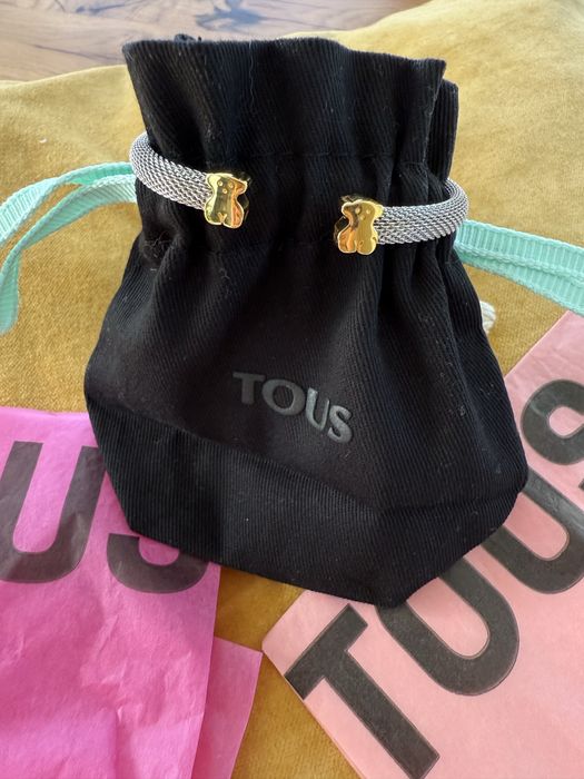 NOWA oryginalna bransoletka Tous Mesh ze złotymi misiami