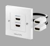 Настенная мониторная розетка HDMI, 2 порта, ТМ deleyCON