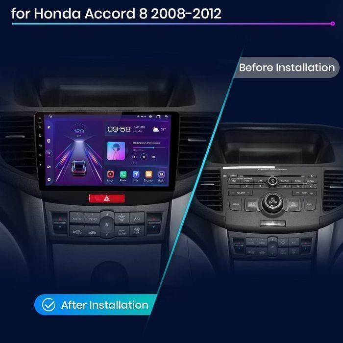 Radio nawigacja Honda Accord 8 2008 - 2012 Android Carplay 6GB 128GB B