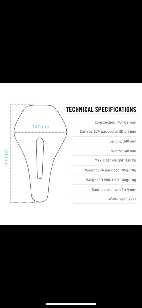 Siodełko Ryet Ultimate 3D carbon-Nowe