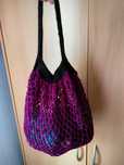 Torba paryżanka mała fioletowa hand made