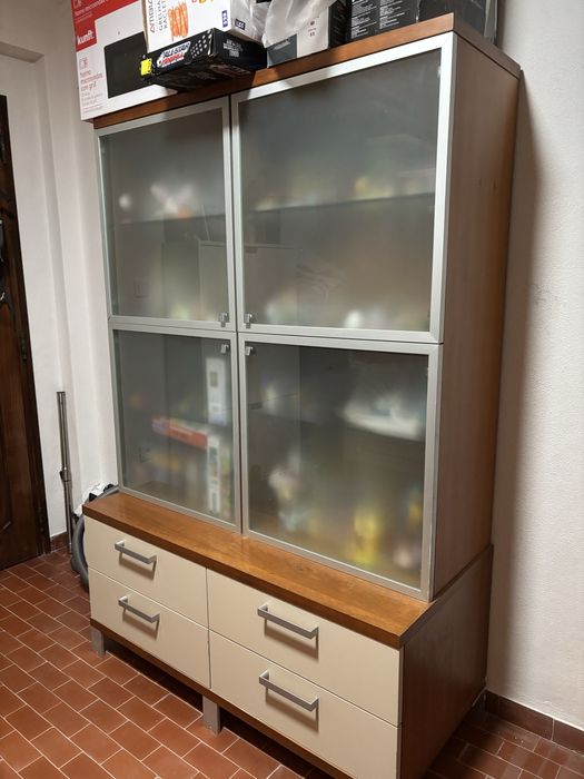 Movel + quatro vitrines c/ vidro fosco
