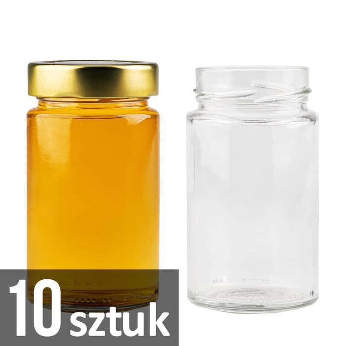 10x Słoik szklany 245 ml z zakrętką na przyprawy dżem konfitury miód