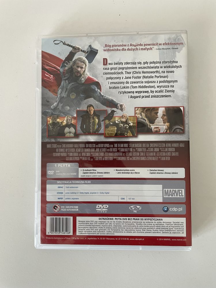 Thor DVD mroczny świat marvel płyta DVD
