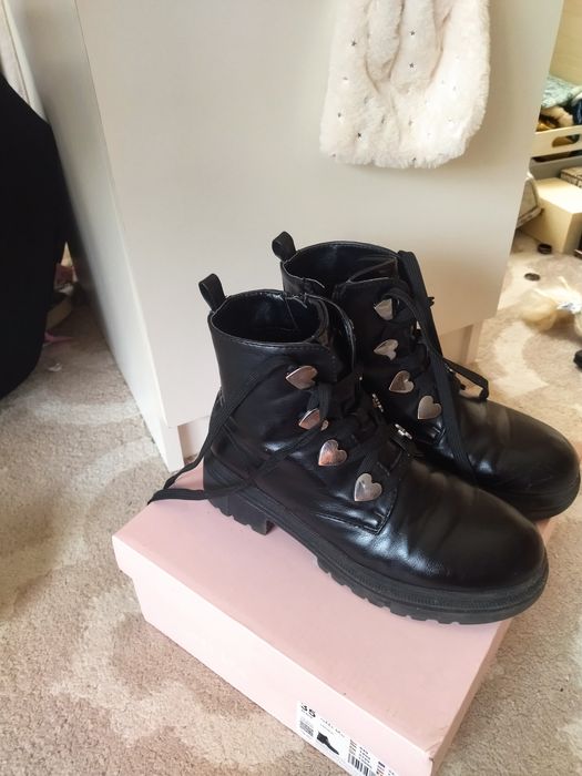 Buty botki kozaki  zimowe dziewczęce Nelli blu ccc