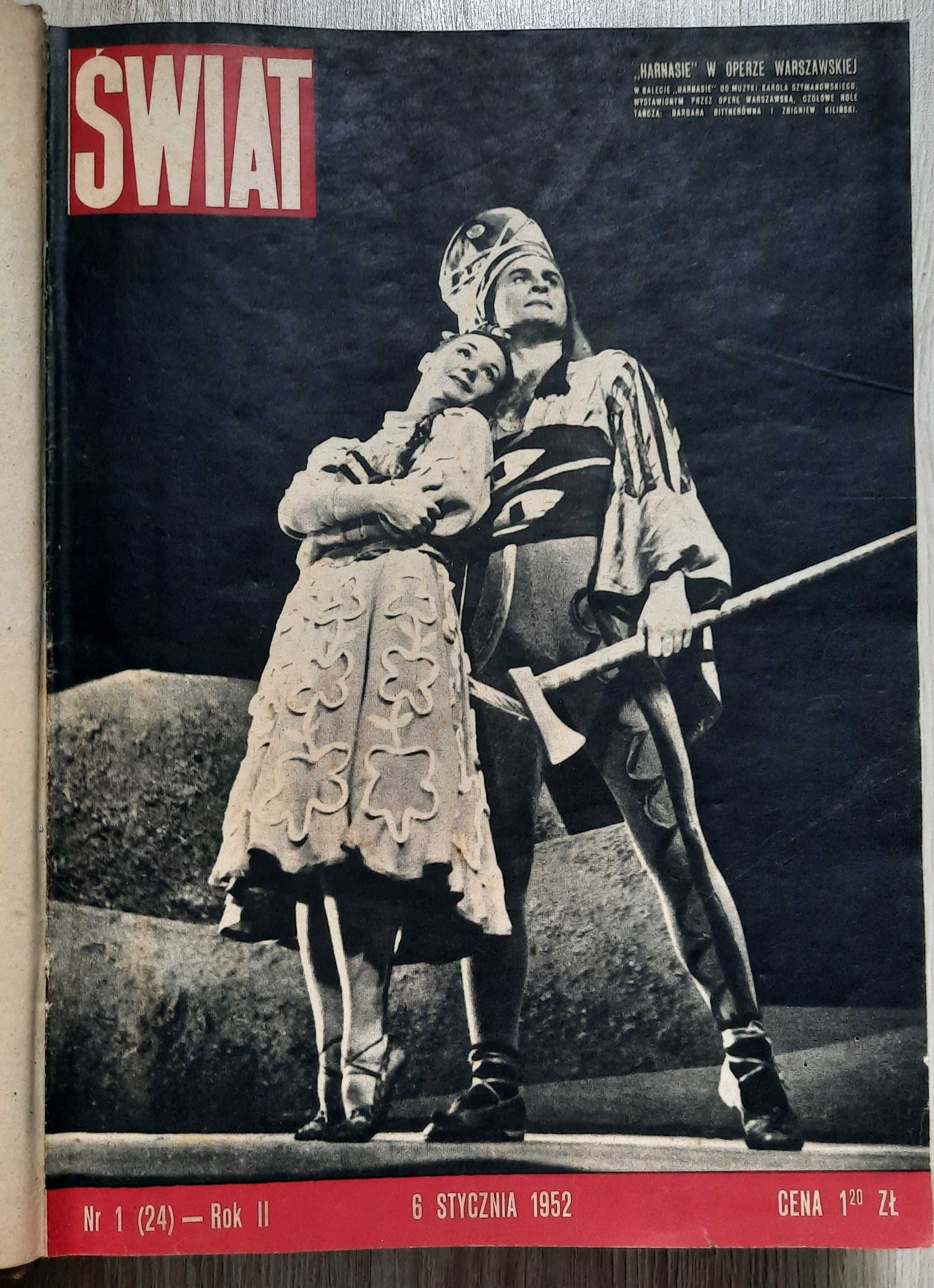 Tygodnik Świat 51 szt, z lat 1952