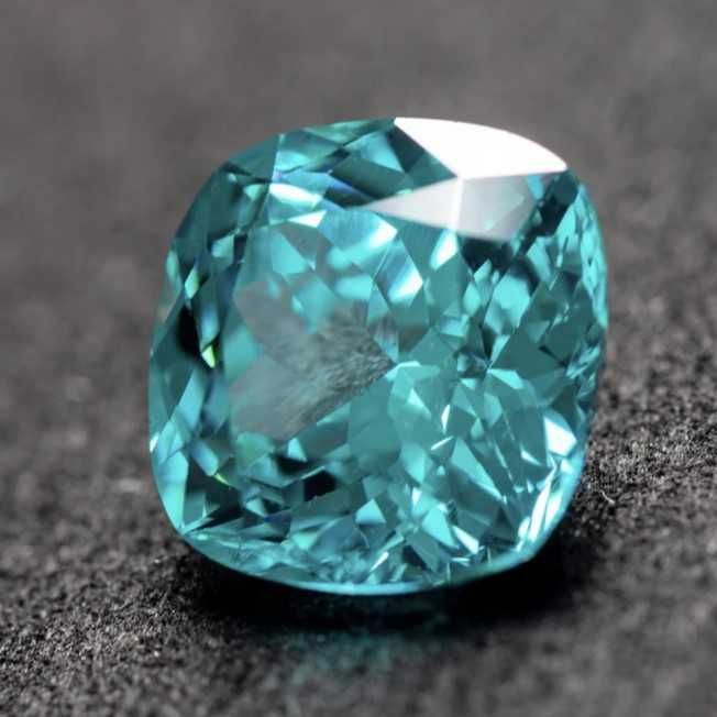 Szafir Naturalny Hodowlany Paraiba 5x5x3,1mm 0,907CT Certyfikat !