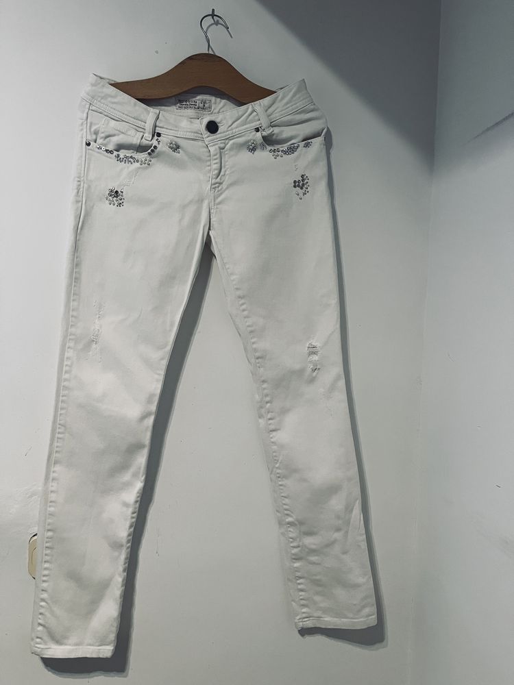 Jeans Rossodisera białe damskie M