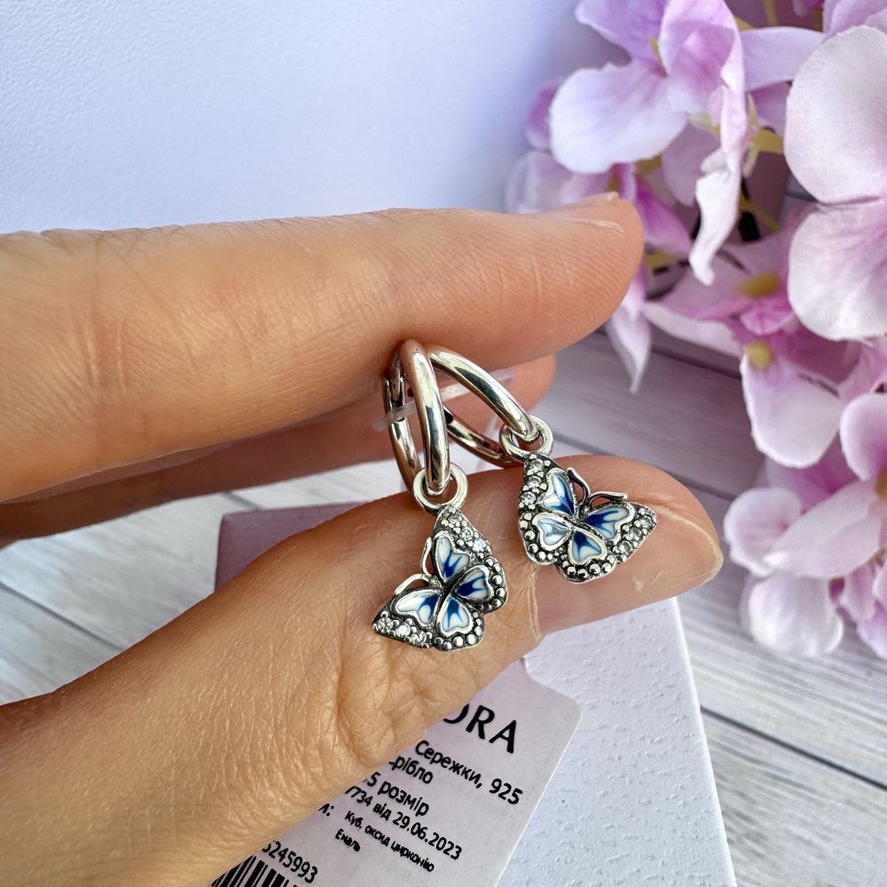 Сережки Пандора Pandora оригінал "Метелики" серьги нові кульчики