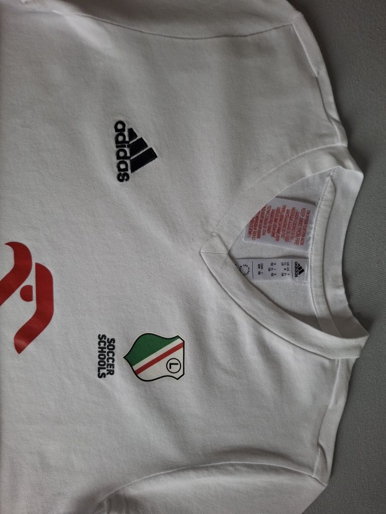 Koszulka Adidas + Legia, biała, rozm 152
