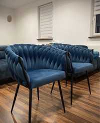 Krzeslo ASTI przeplatane tapicerowane plecione nowoczesne