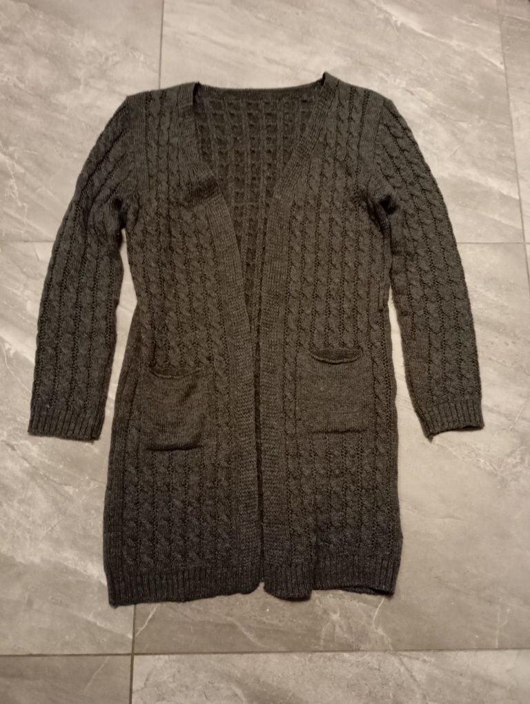 Sweter kardigan szary rozmiar M L