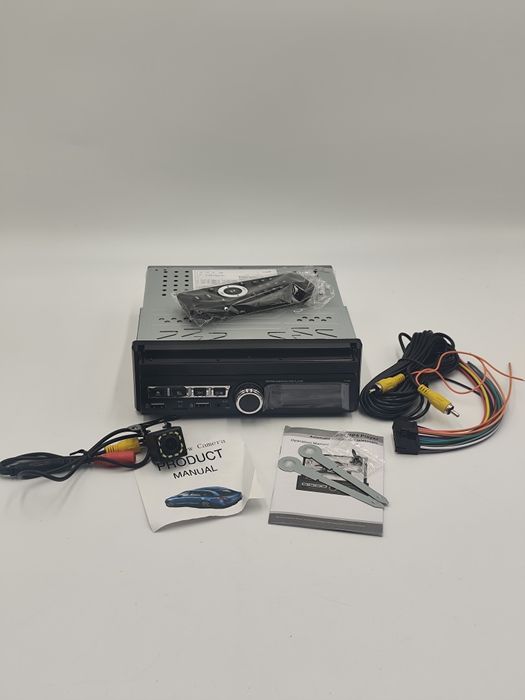 Radio samochodowe 7110E z kamerą cofania MP5 – ekran wysuwany