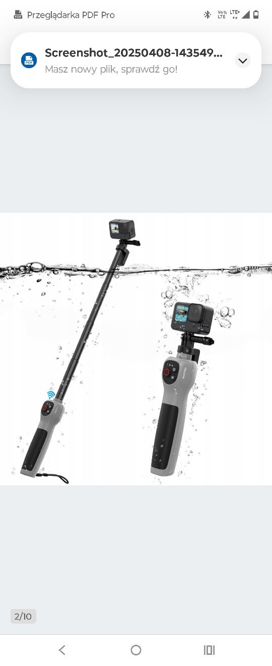 Kij do kamer GoPro podwodny