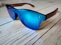 Okulary przeciwsłoneczne Barcur niebieskie polaryzacja filtry UV-400