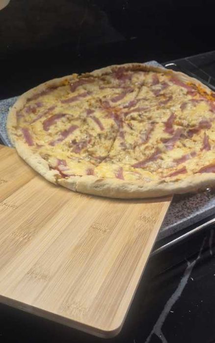 Kamień do Pizzy 36x38 cm Łopatka Granitowy do Pieczenia Grilla Deska