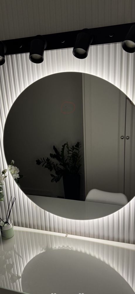 Lustro Okrągłe Szlifowane 80 cm oraz Podświetlenie LED
