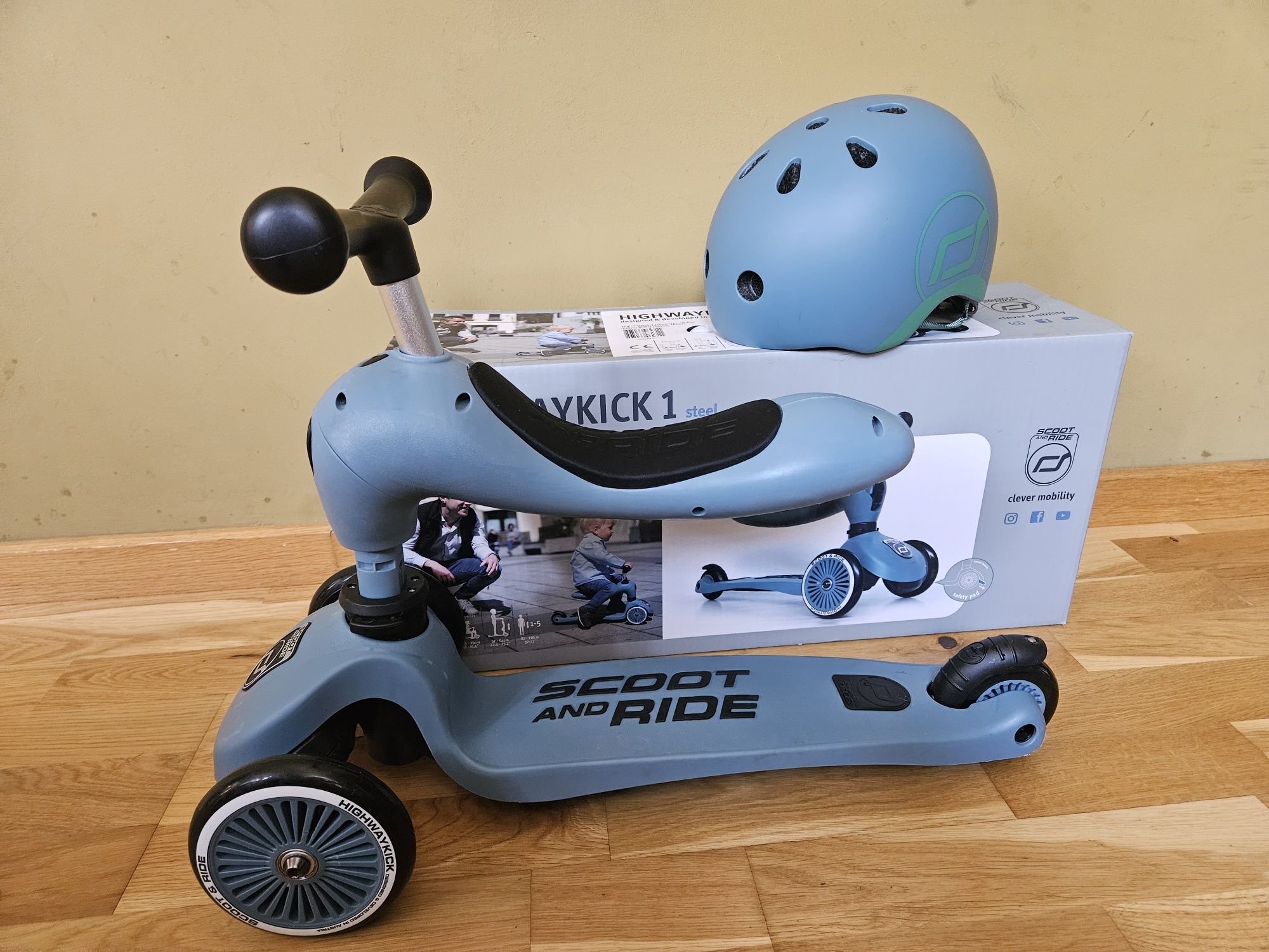 Jeździk Scoot&Ride + kask XXS-S