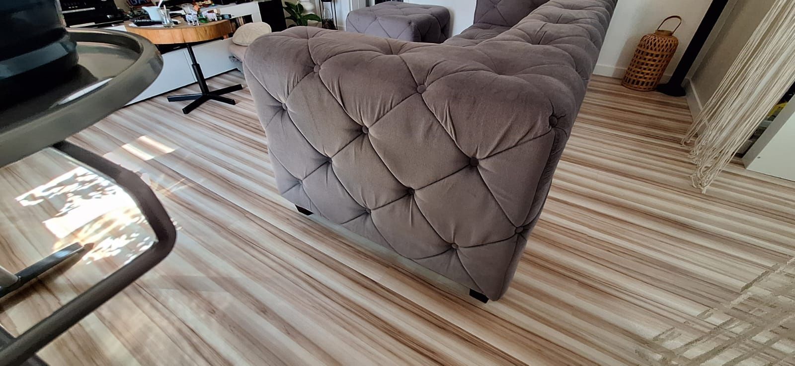 Sofa+pufa komplet bez funkcji spania